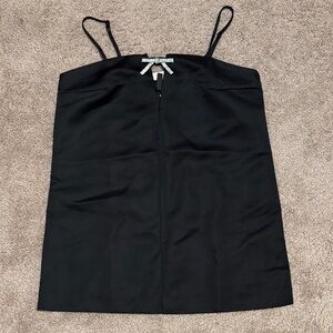 Divided Black Spaghetti Strap Top